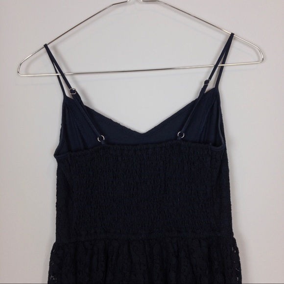 A&F A-Line Lace Mini Dress Navy G - Picture 5 of 8